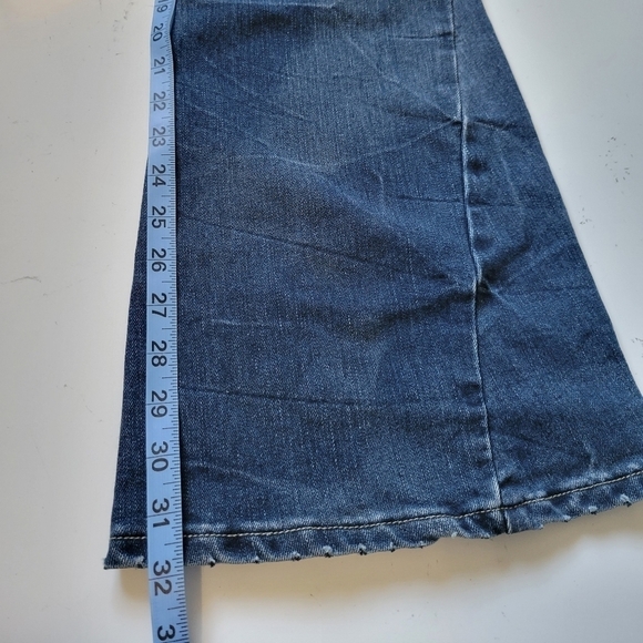 Bisou Bisou Bohemian Rhapsody Y2K Low-rise Flare Jeans Size 2 in Blue - Picture 11 of 13